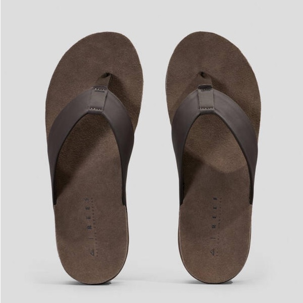 Men’s Sandals REEF OJAI THONGS - BROWN LEATHER Size 10 NWT Flip Flops - Picture 2 of 16